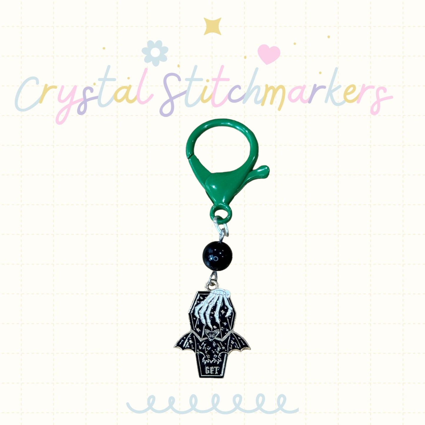 Black Onyx Halloween Theme Stitch Markers