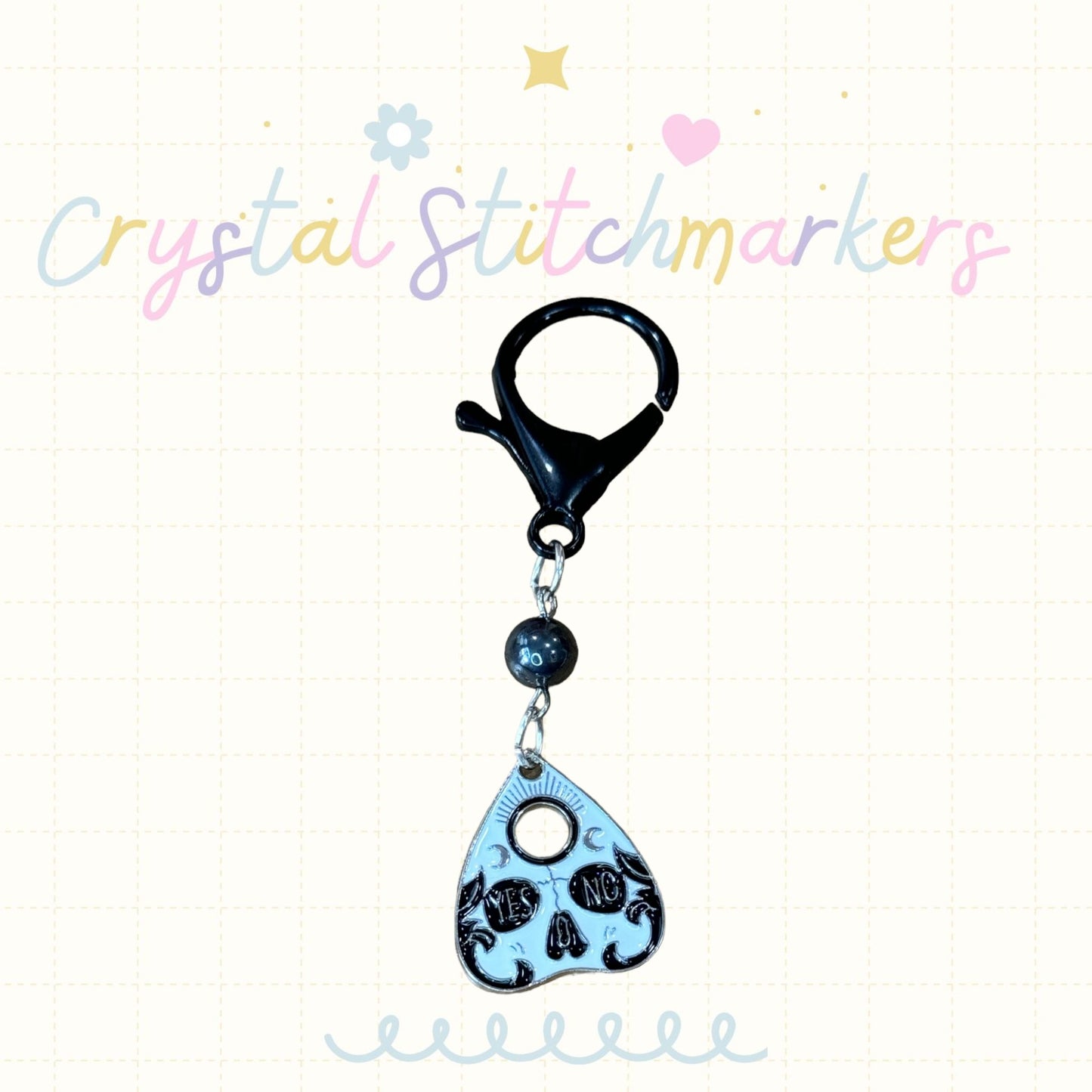 Hematite Crystal Halloween Theme Stitch Markers