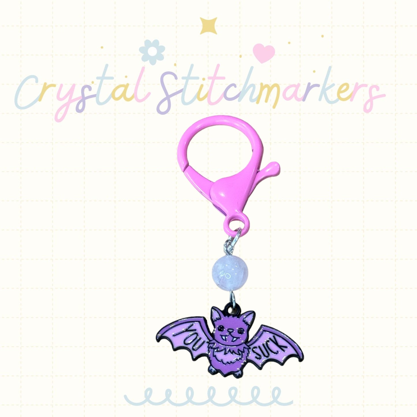 Rose Quartz Halloween Theme Stitch Markers