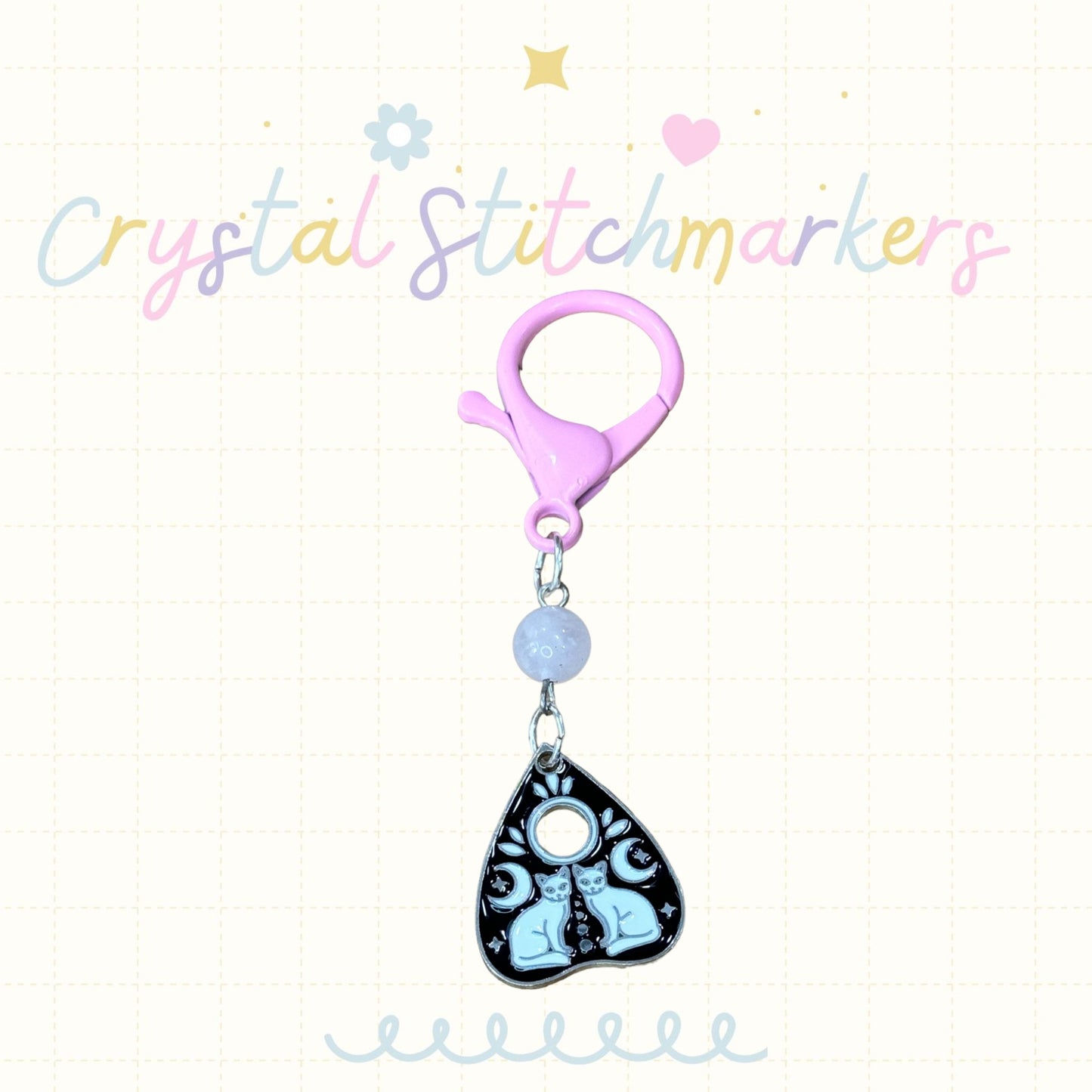Rose Quartz Halloween Theme Stitch Markers