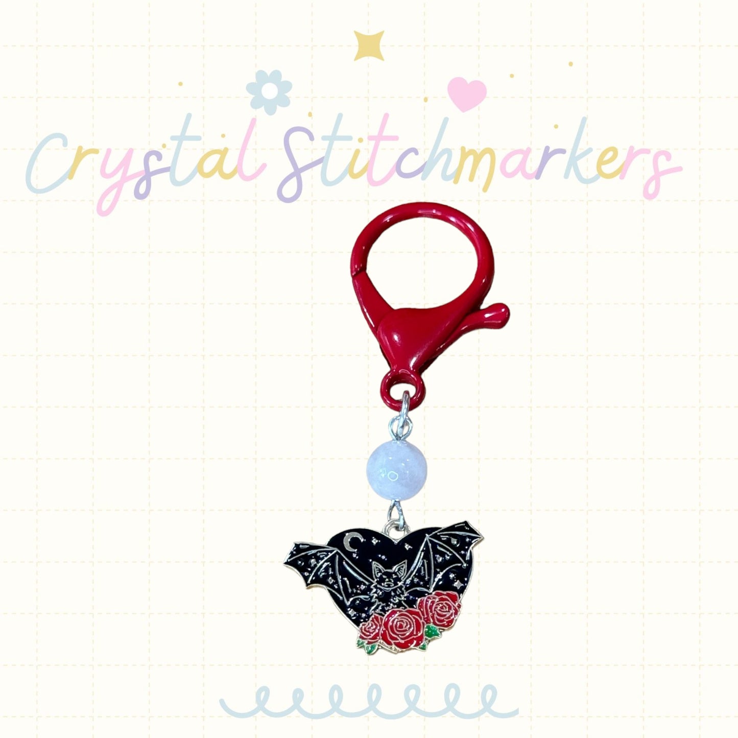 Rose Quartz Halloween Theme Stitch Markers