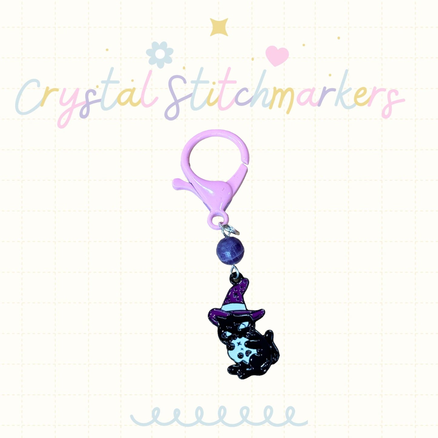 Dream Amethyst Faceted Halloween Theme Stitch Markers