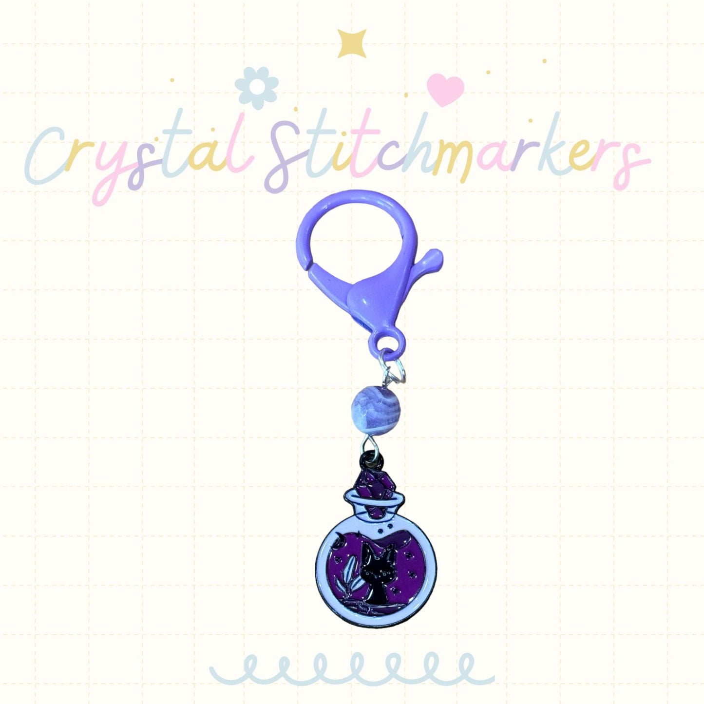 Dream Amethyst Faceted Halloween Theme Stitch Markers