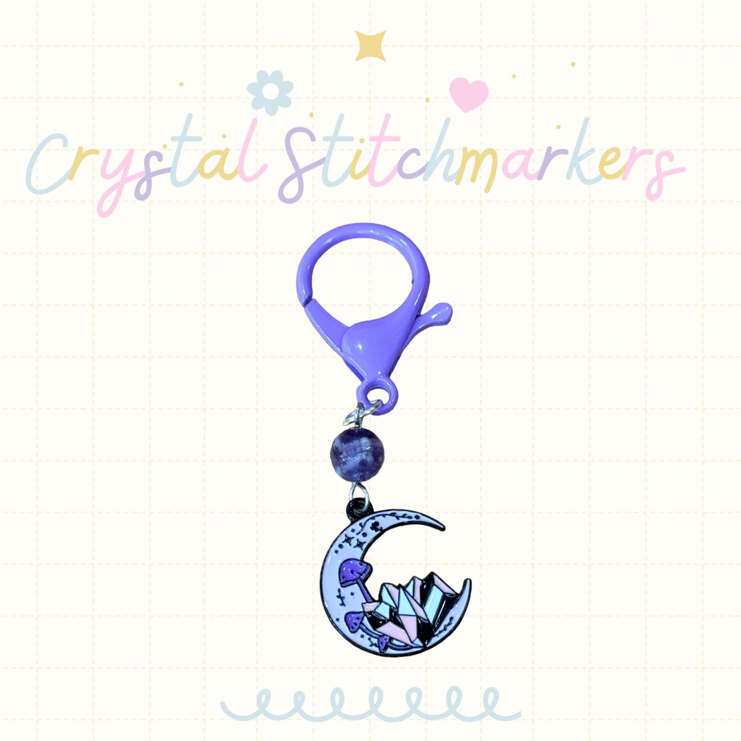 Dream Amethyst Faceted Halloween Theme Stitch Markers