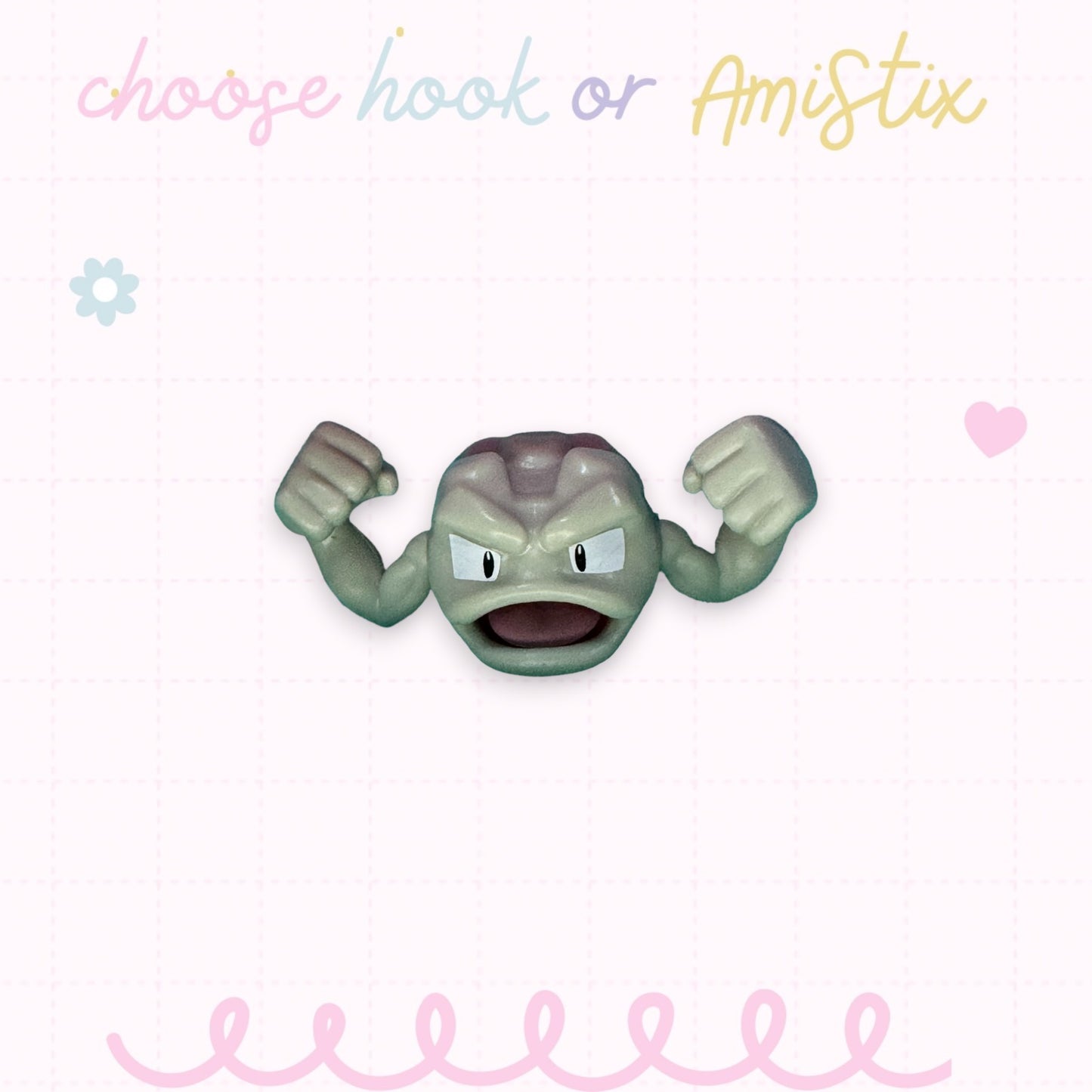 Choose Beaded Crochet Hook and/Or AmiStixTM - Pokemon Geo Dude Battle Figure