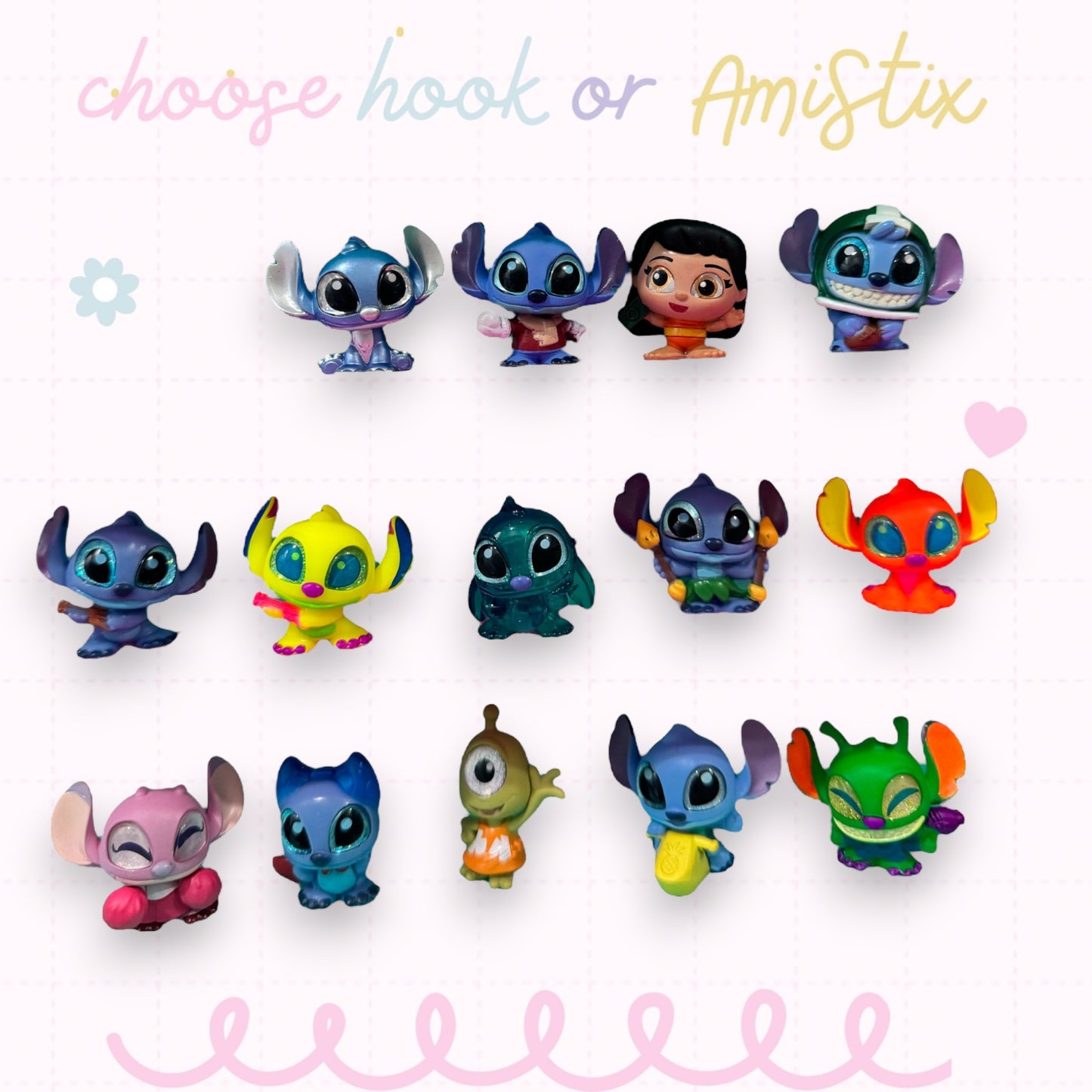 Interchangeable Topper Crochet Hook and/Or AmiStixTM - Made with Lilo and Stitch Doorables