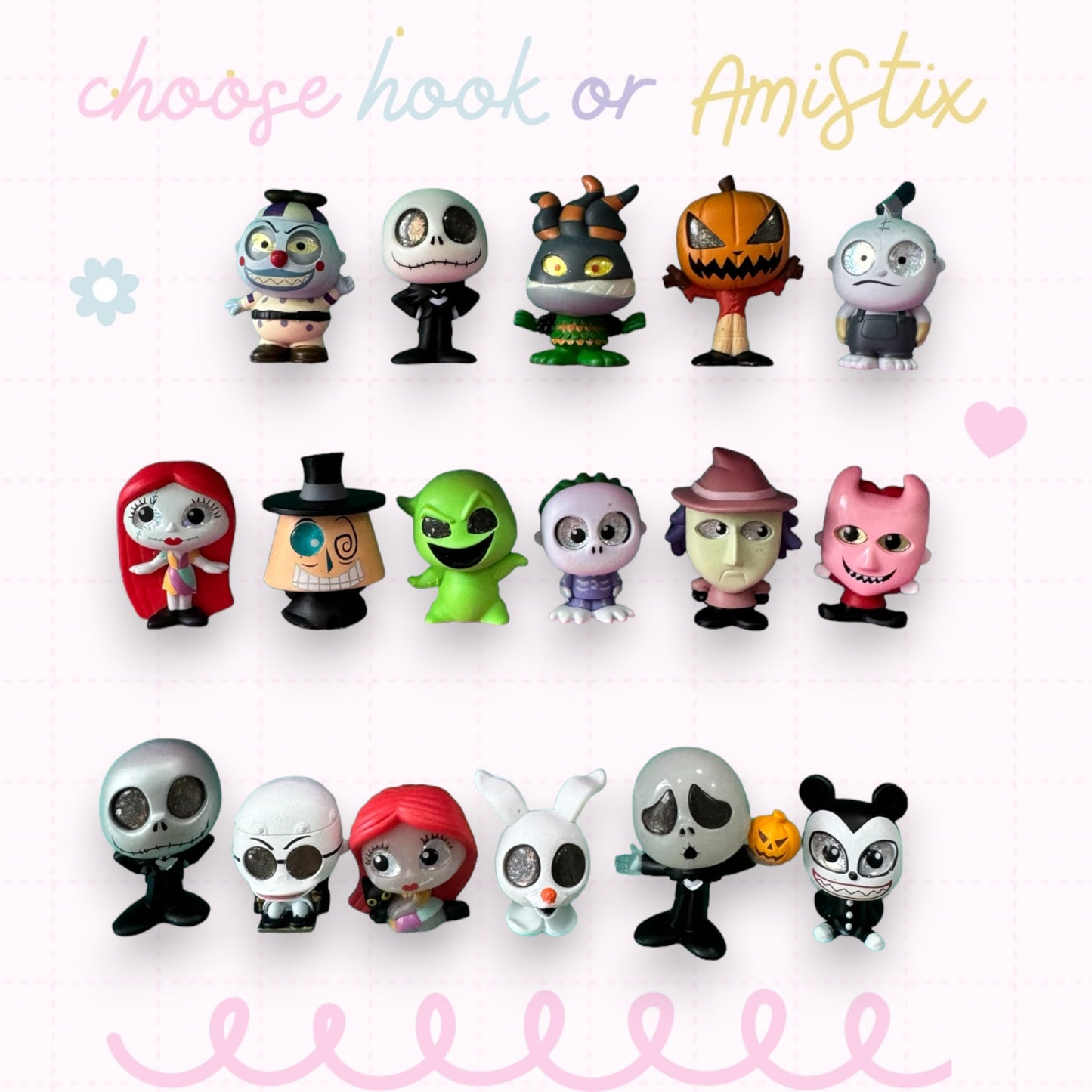 Interchangeable Topper Crochet Hook and/Or AmiStixTM - Made with Nightmare Before Christmas Doorables