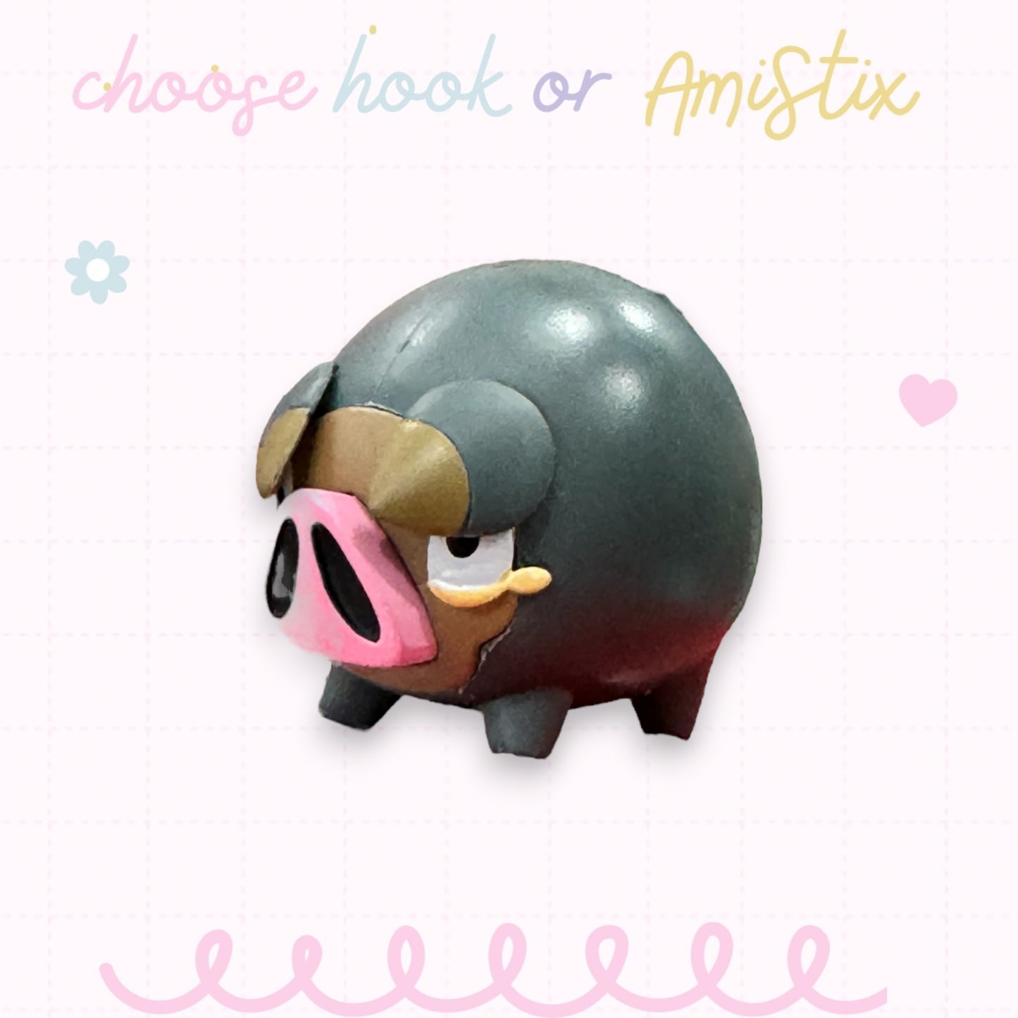 Choose Beaded Crochet Hook and/Or AmiStixTM - Pokemon Lechonk Battle Figure