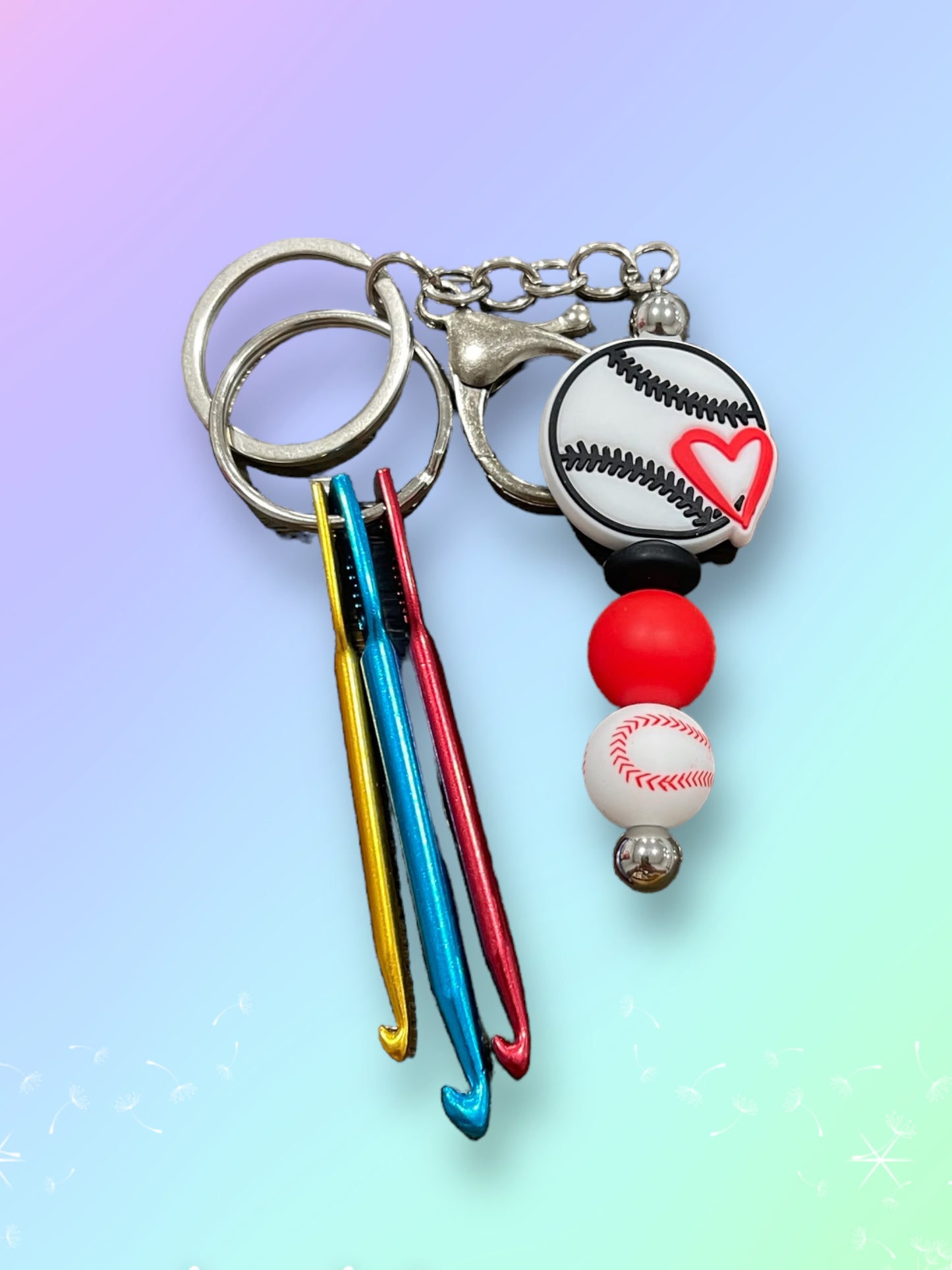 Baseball Crochet Keychain