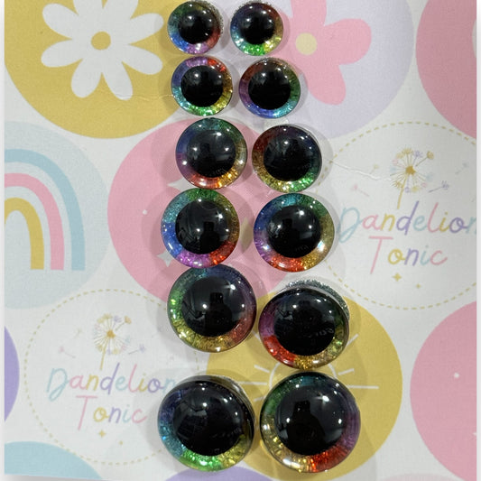 12 pack Rainbow Recessed Sinker Safety Eyes