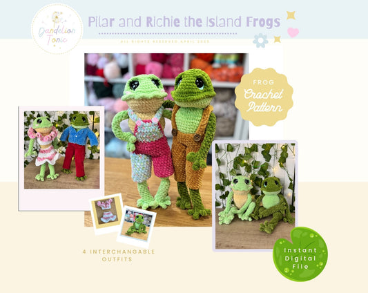Pilar and Richie the Island frog Crochet Pattern
