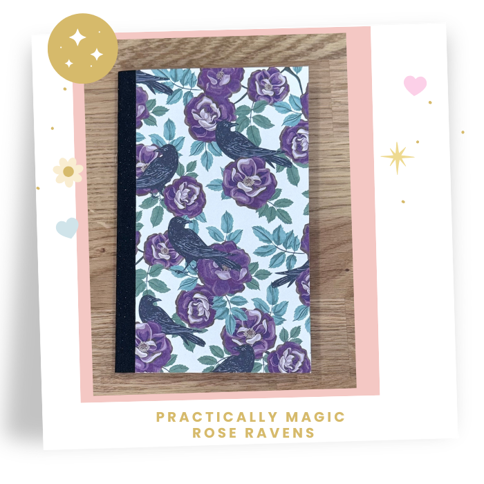 8x5 Pack of 3  Practically Magic Travelers Note Book: Rose Ravens