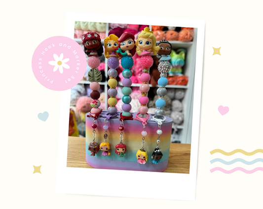 Beaded Crochet Hook and Market Set Made with Princess Disney Doorables