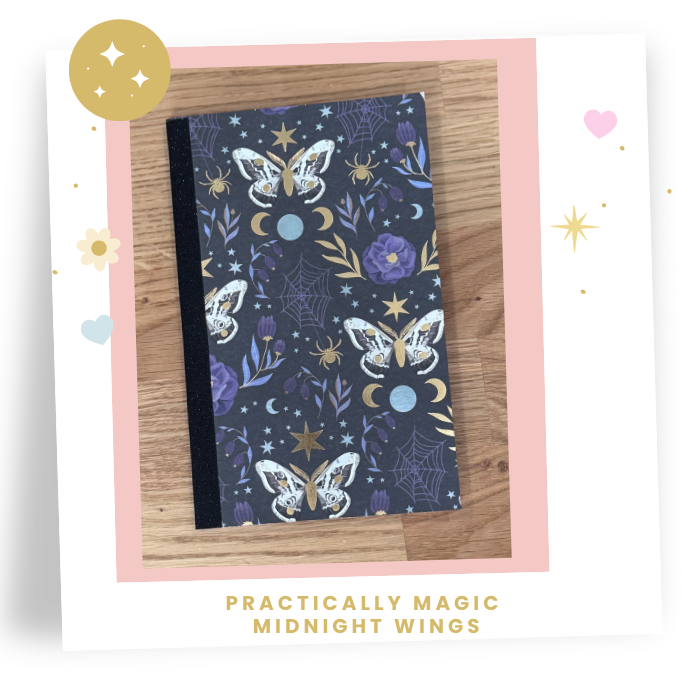 8x5 Pack of 3  Practically Magic Travelers Note Book: Midnight Wings