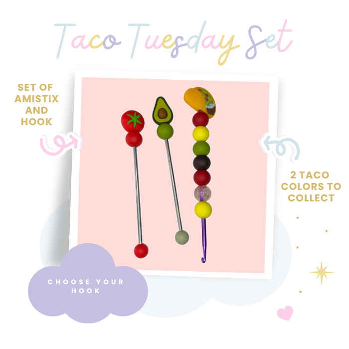 Beaded Crochet Hook and AmiStixTM Taco Tuesday Set