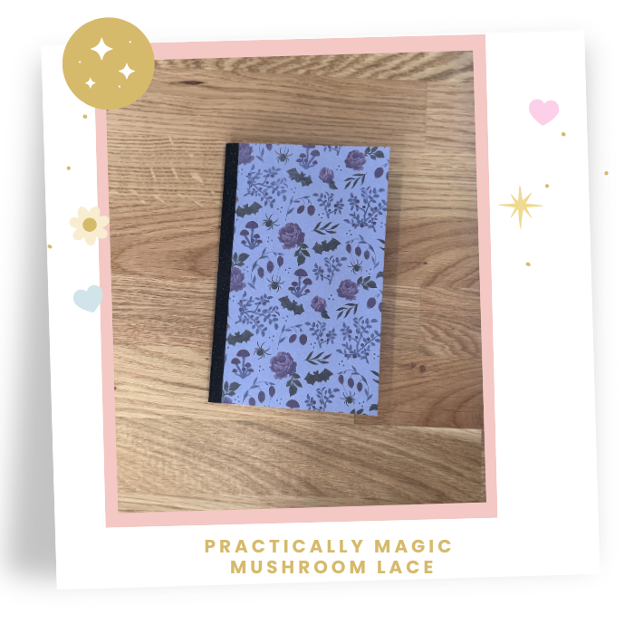 8x5 Pack of 3  Practically Magic Travelers Note Book: Mushroom Lace