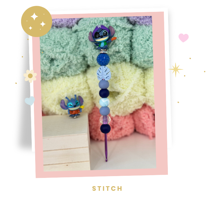 Interchangeable Topper Crochet Hook and/Or AmiStixTM - Made with Lilo and Stitch Doorables