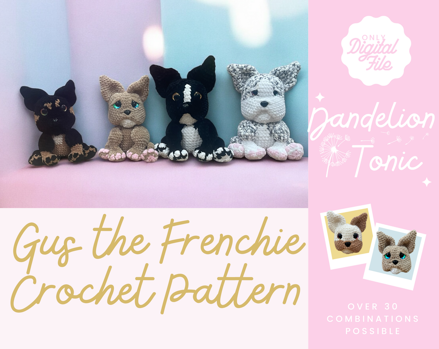 Gus the Frenchie Crochet Pattern