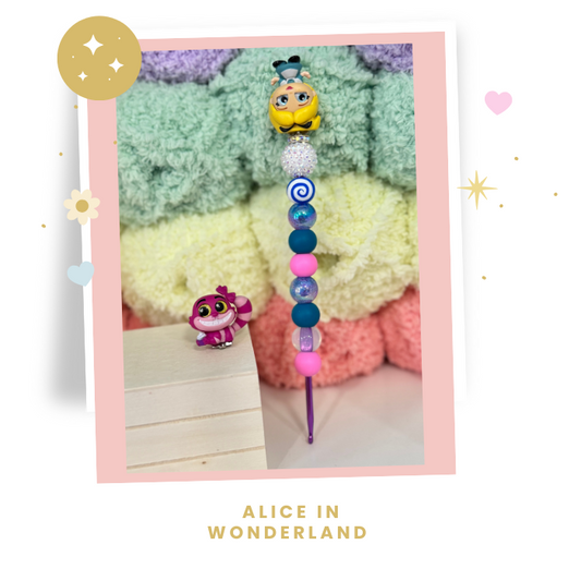 Choose Beaded Crochet Hook and/Or AmiStixTM -  Made with Alice in Wonderland Disney Doorables