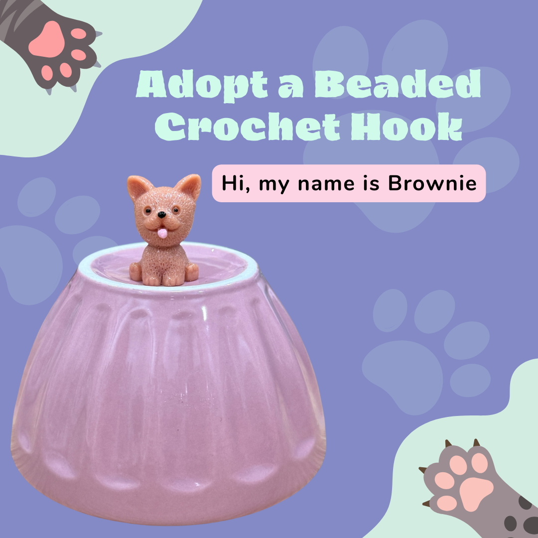 Adopt a Beaded Crochet Hook-Brownie