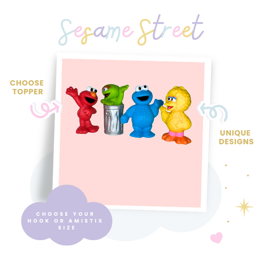 Choose Beaded Crochet Hook and/Or Amistix ™️- Made with Sesame Street Collectibles