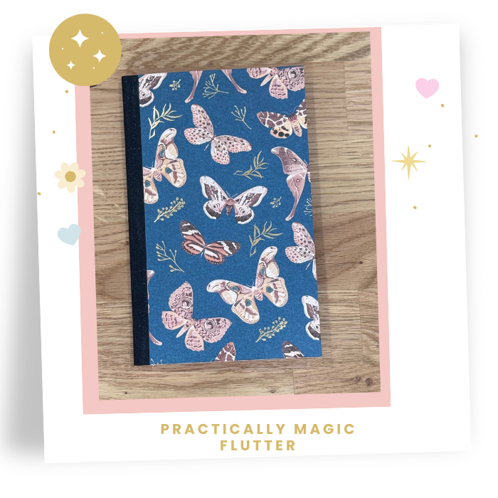 8x5 Pack of 3  Practically Magic Travelers Note Book: Flutter