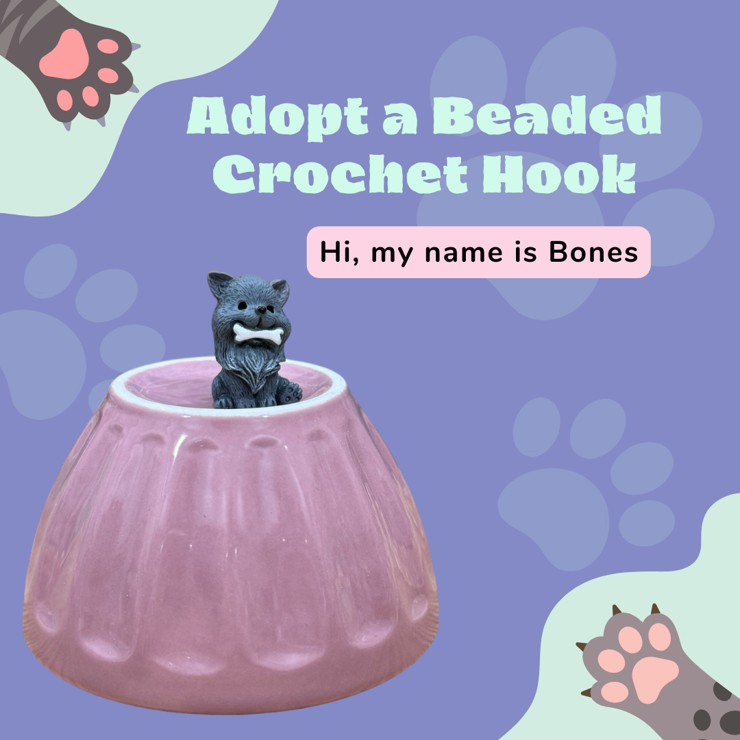 Adopt a Beaded Crochet Hook- Bones