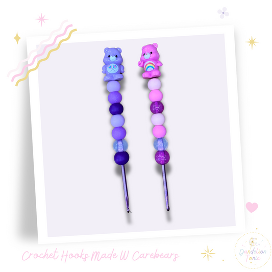 Choose Beaded Crochet Hook and/Or AmiStixTM - Made with Care Bears Ooshies