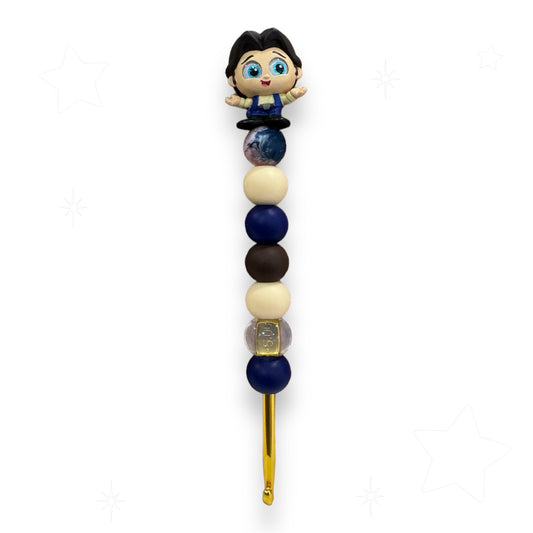 Beaded Crochet Hook w Collectible Topper - Star Wars Han Solo 5MM