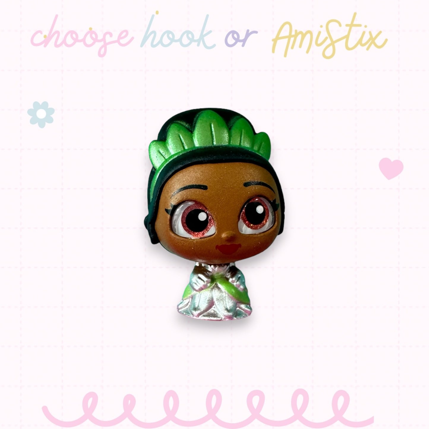 Choose Beaded Crochet Hook and/Or AmiStixTM - Made with Tiana Disney Doorables