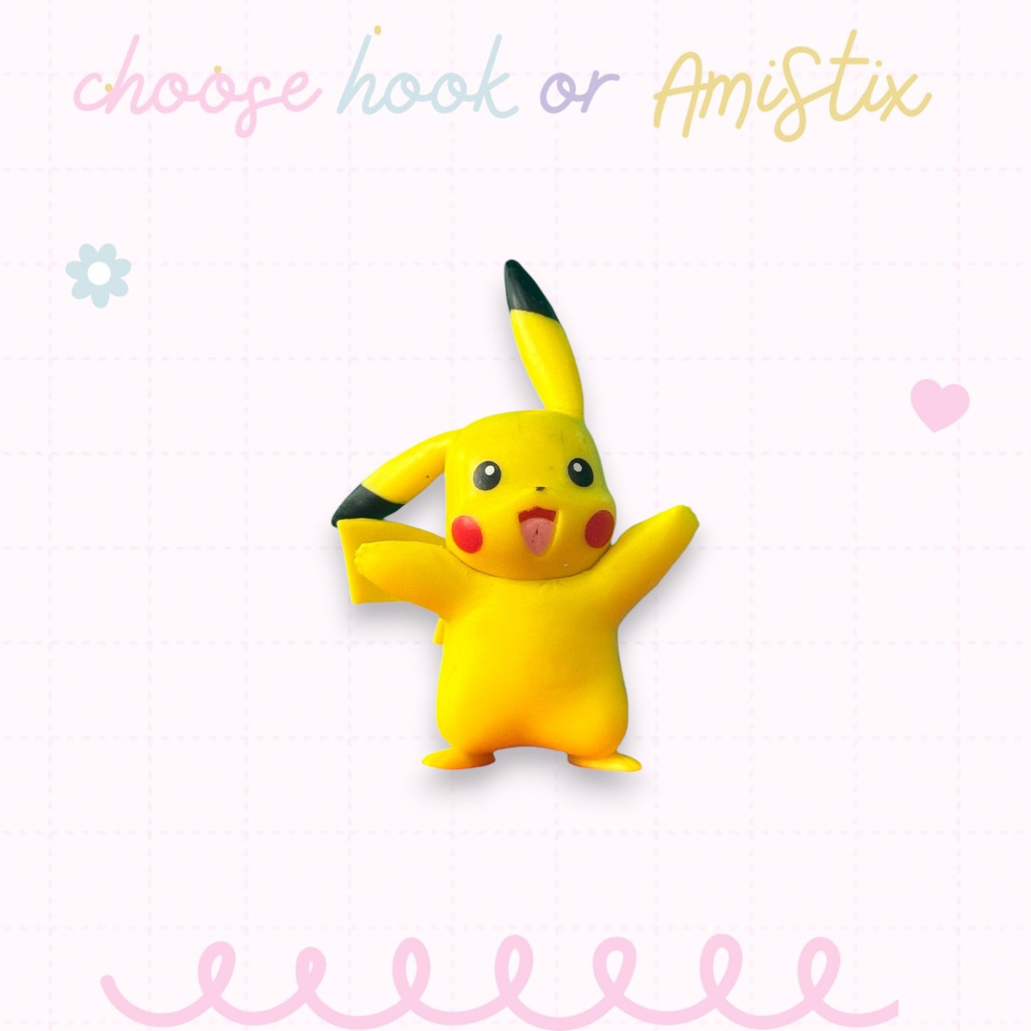 Choose Beaded Crochet Hook and/Or AmiStixTM -  Pokemon Pikachu Battle Figure