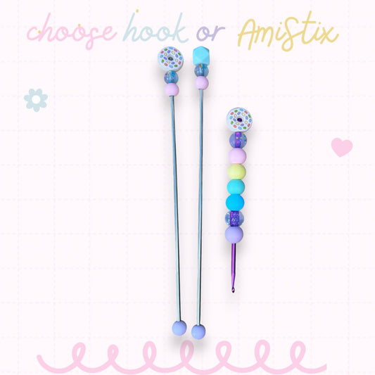 Choose Beaded Crochet Hook and/Or AmiStixTM - Donut Sprinkles