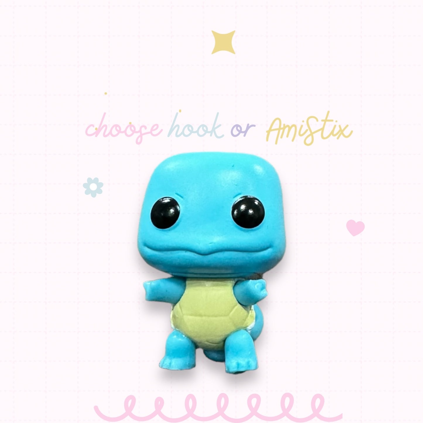 Choose Beaded Crochet Hook and/Or AmiStixTM - Pokemon Squirtle Funko Pocket Pop