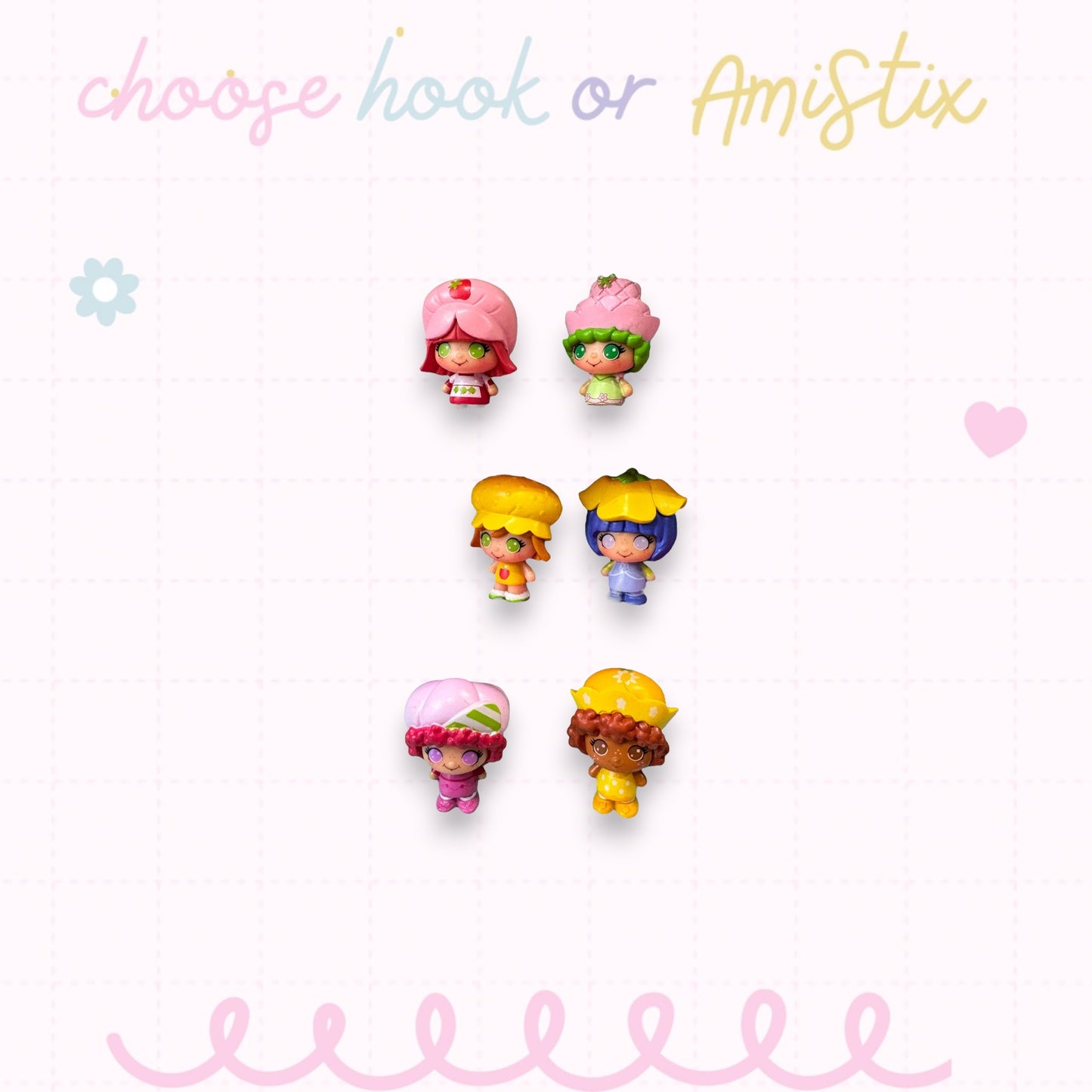 Choose Beaded Crochet Hook and/Or AmiStixTM -  Made with Strawberry Short Cheebee!