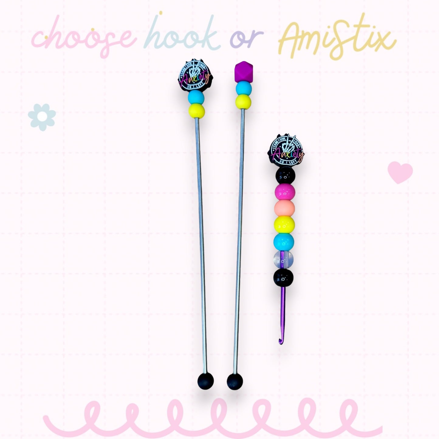 Choose Beaded Crochet Hook and/Or AmiStixTM - Anxiety