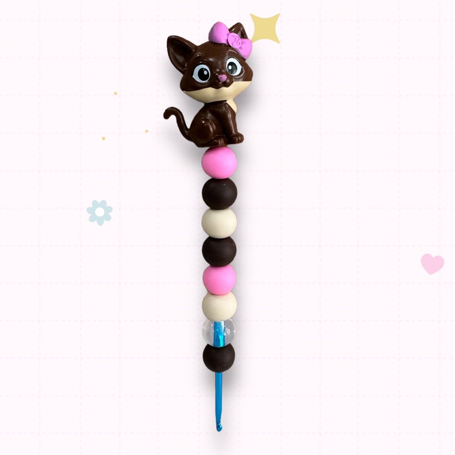 Choose Beaded Crochet Hook and/Or AmiStixTM - Made with Barbie Kitten