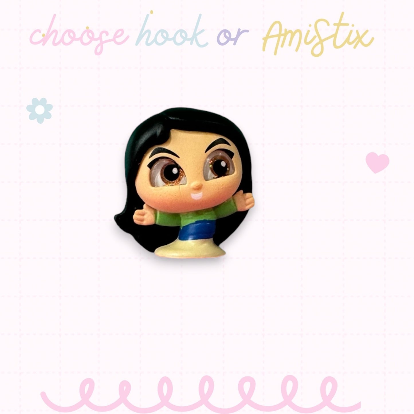 Choose Beaded Crochet Hook and/Or AmiStixTM - Made with Mulan Disney Doorables