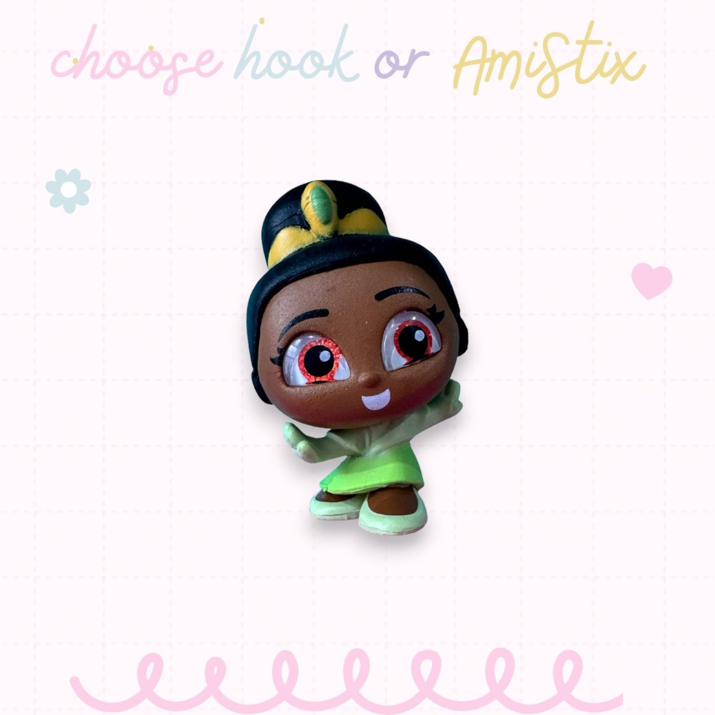 Choose Beaded Crochet Hook and/Or AmiStixTM - Made with Tiana Disney Doorables