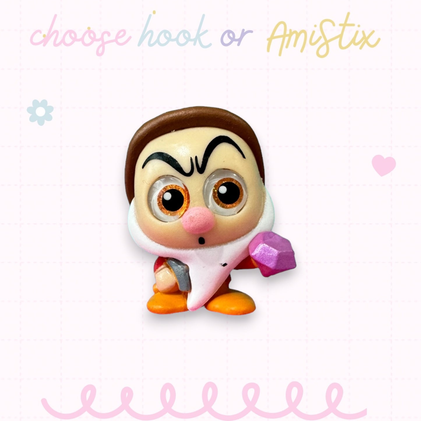 Choose Beaded Crochet Hook and/Or AmiStixTM - Made with Snow White Disney Doorables