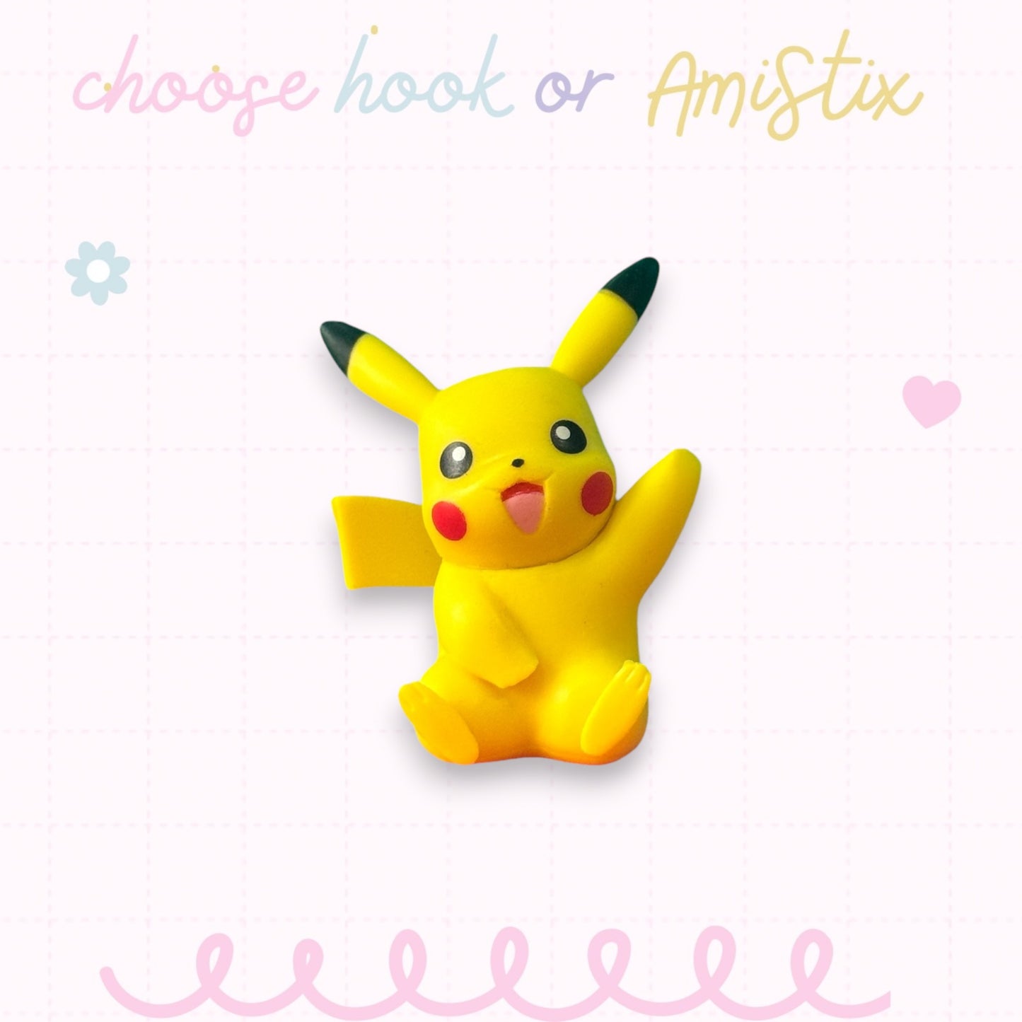 Choose Beaded Crochet Hook and/Or AmiStixTM -  Pokemon Pikachu Battle Figure