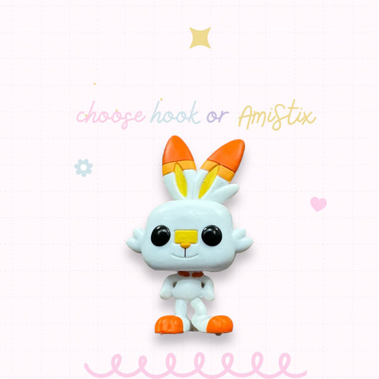 Choose Beaded Crochet Hook and/Or AmiStixTM - Pokemon Scorbunny Funko Pocket Pop