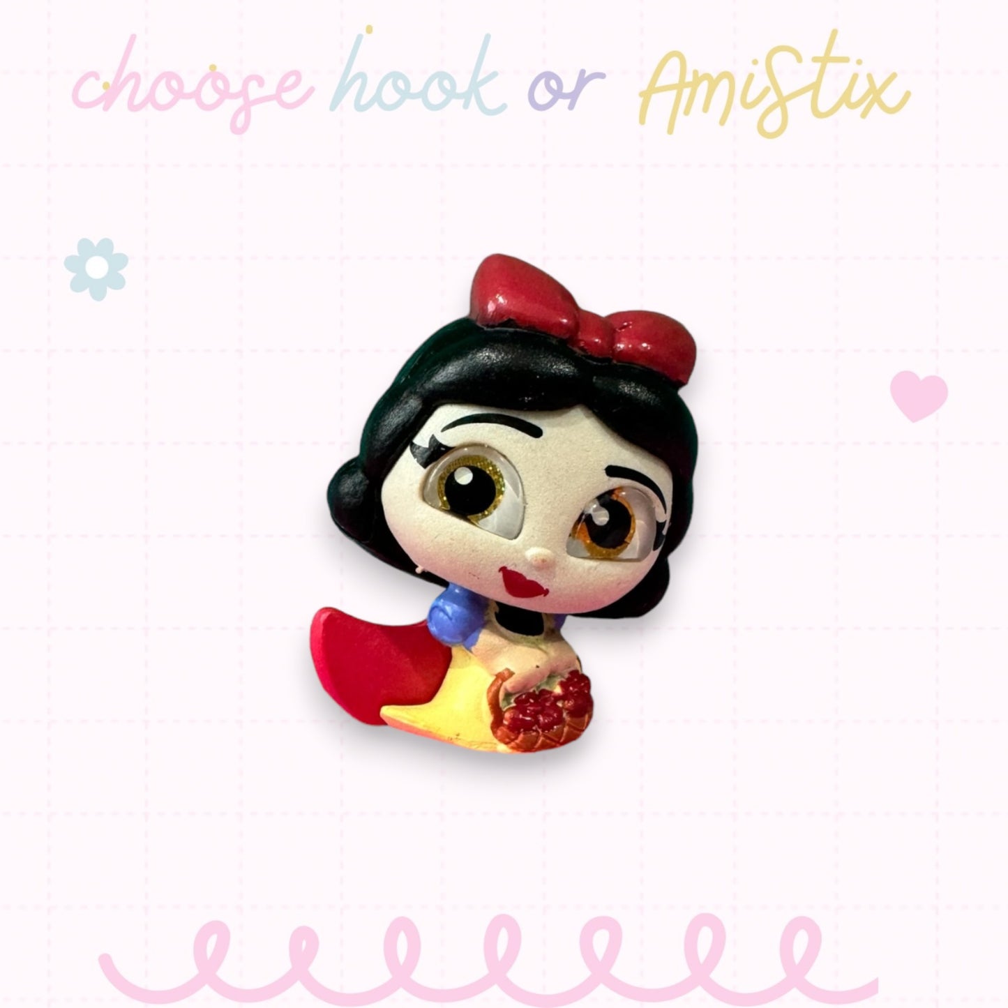 Choose Beaded Crochet Hook and/Or AmiStixTM - Made with Snow White Disney Doorables