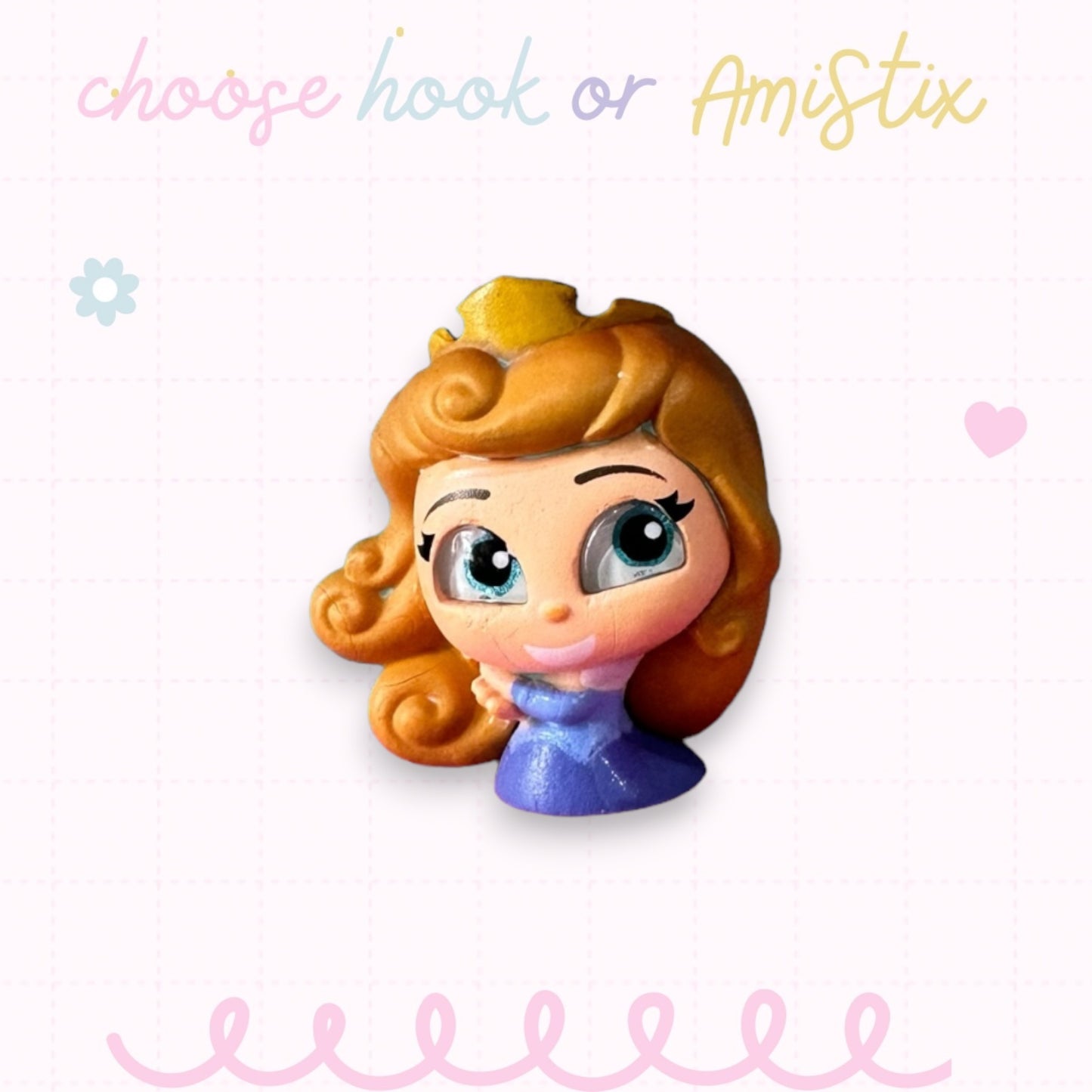 Choose Beaded Crochet Hook and/Or AmiStixTM - Made with Sleeping Beauty Disney Doorables