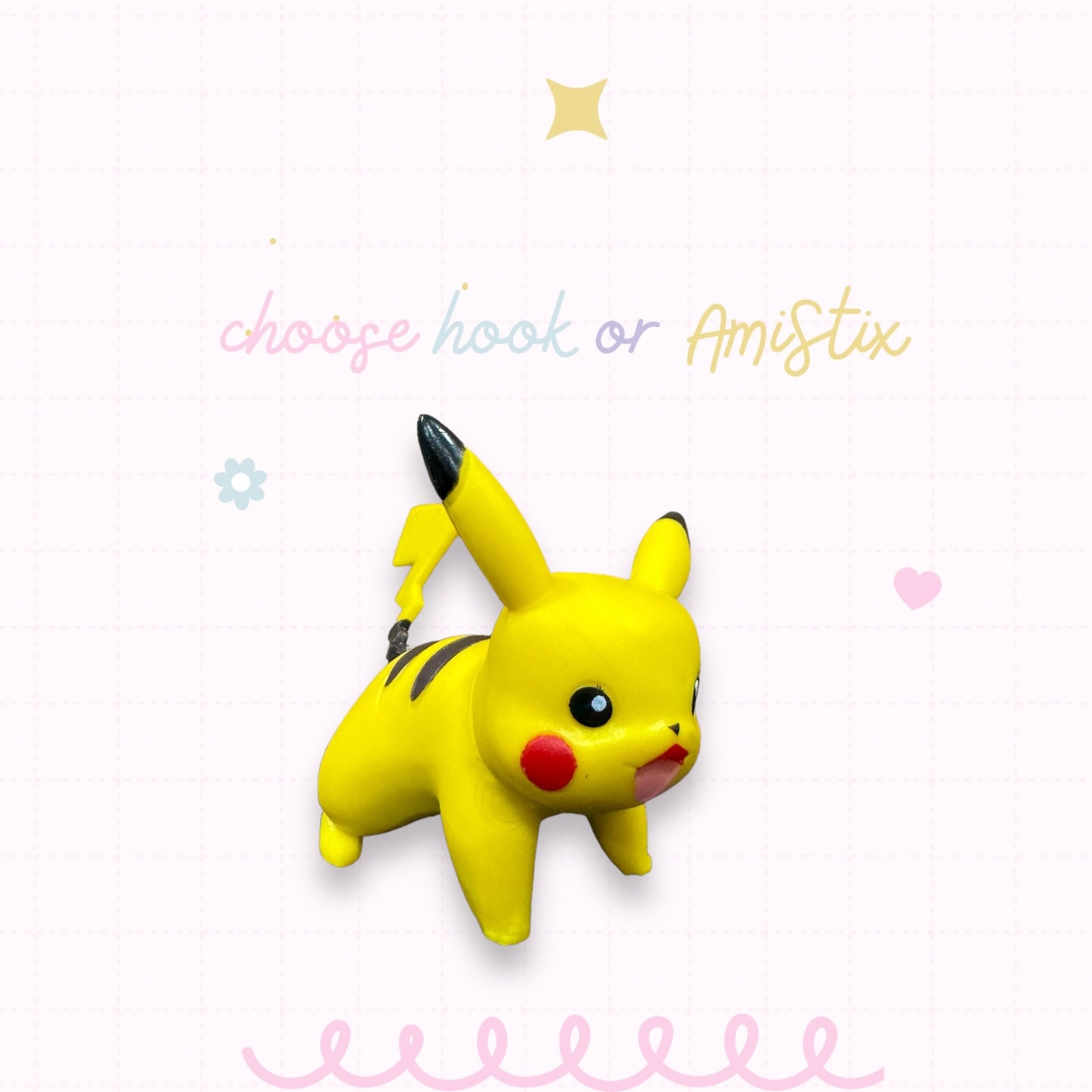 Choose Beaded Crochet Hook and/Or AmiStixTM -  Pokemon Pikachu Battle Figure