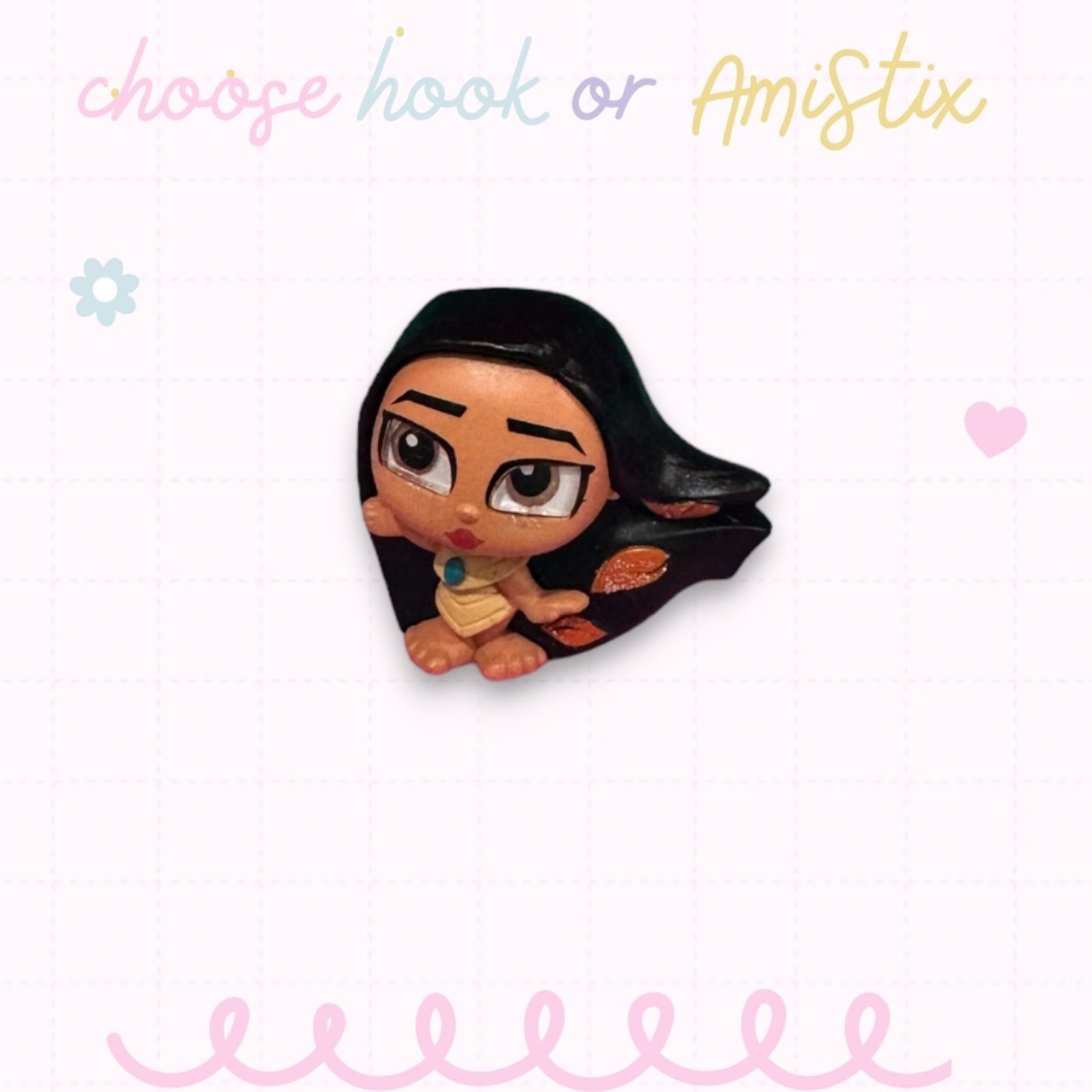 Choose Beaded Crochet Hook and/Or AmiStixTM - Made with Pocahontas Disney Doorables