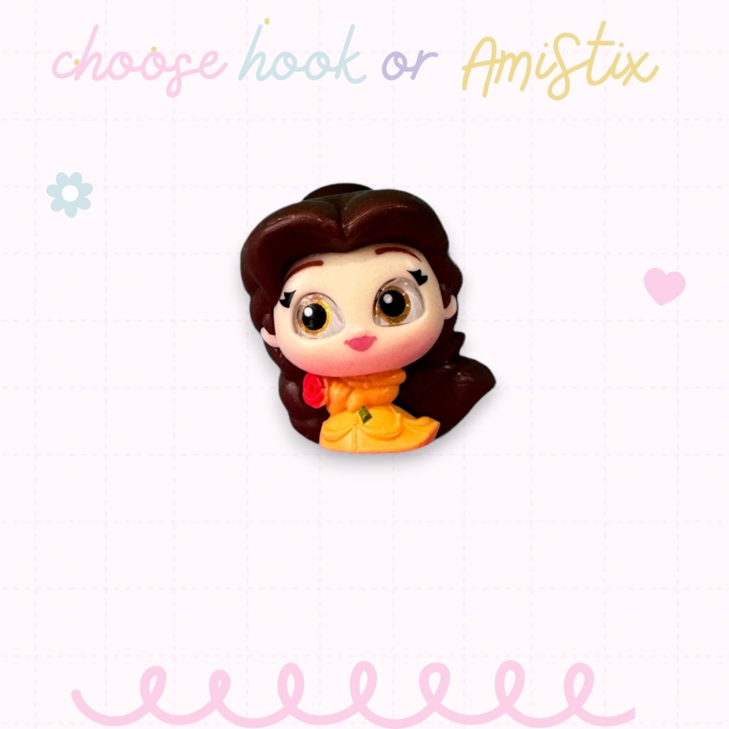 Choose Beaded Crochet Hook and/Or AmiStixTM - Made with Beauty and the Beast Disney Doorables