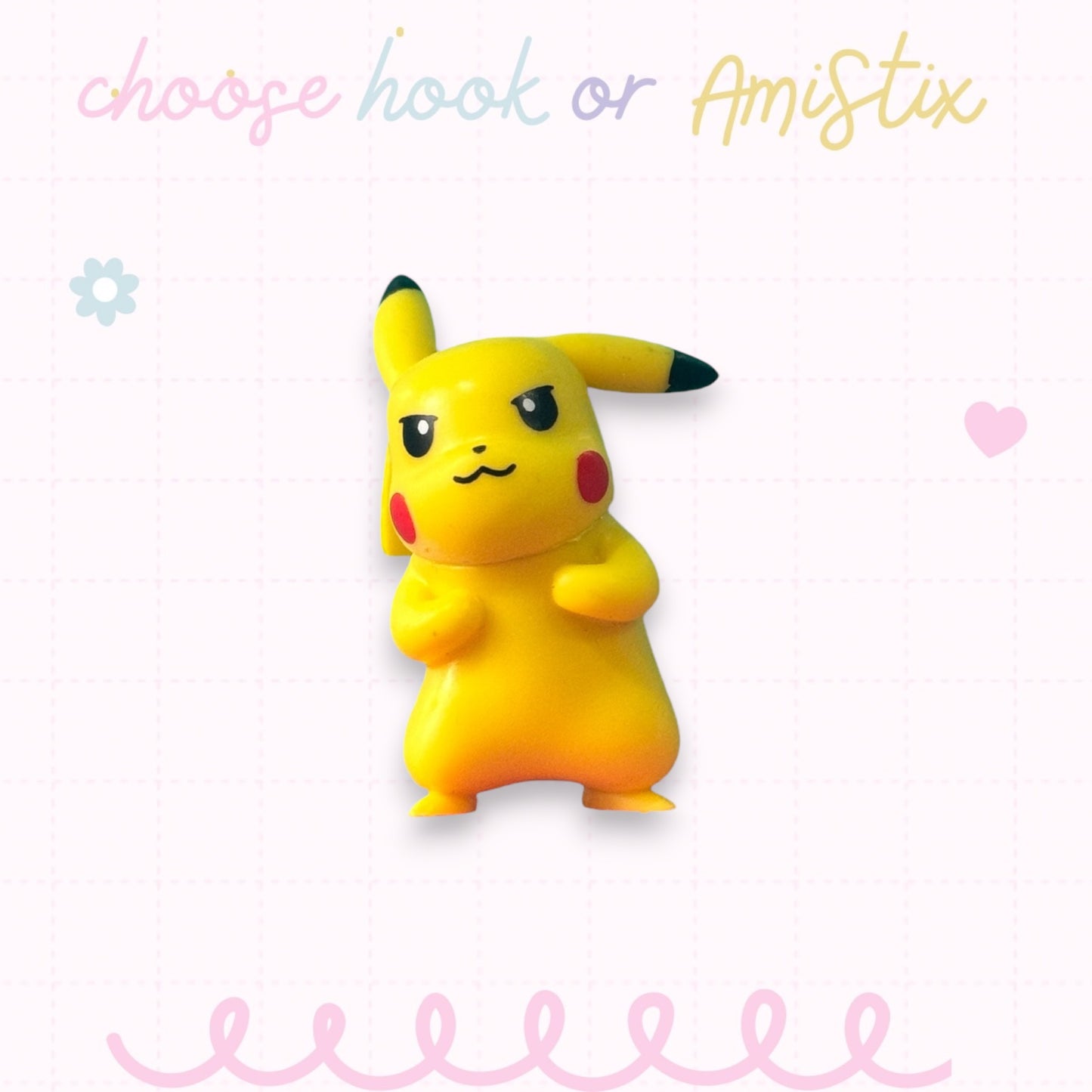 Choose Beaded Crochet Hook and/Or AmiStixTM -  Pokemon Pikachu Battle Figure