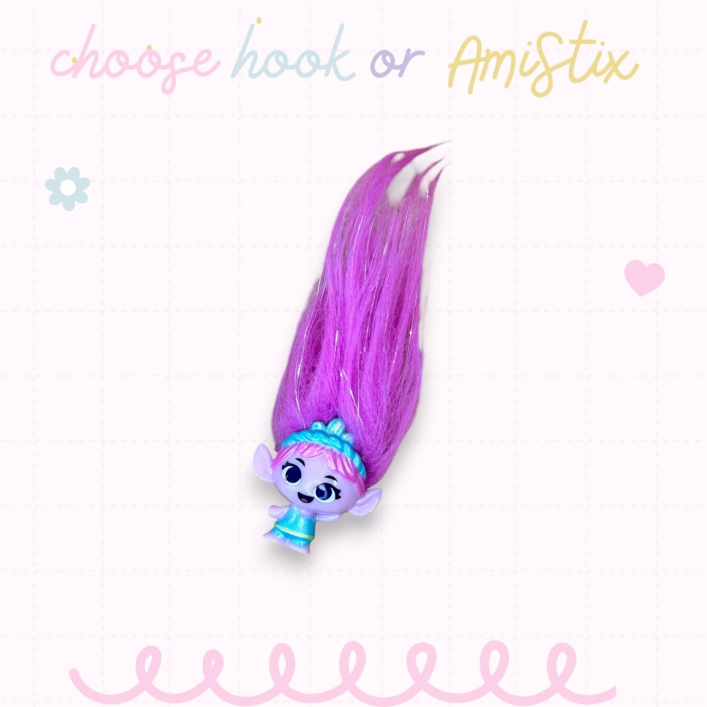 Choose Beaded Crochet Hook and/Or AmiStixTM - Made with Trolls Mineez by Dreamworks