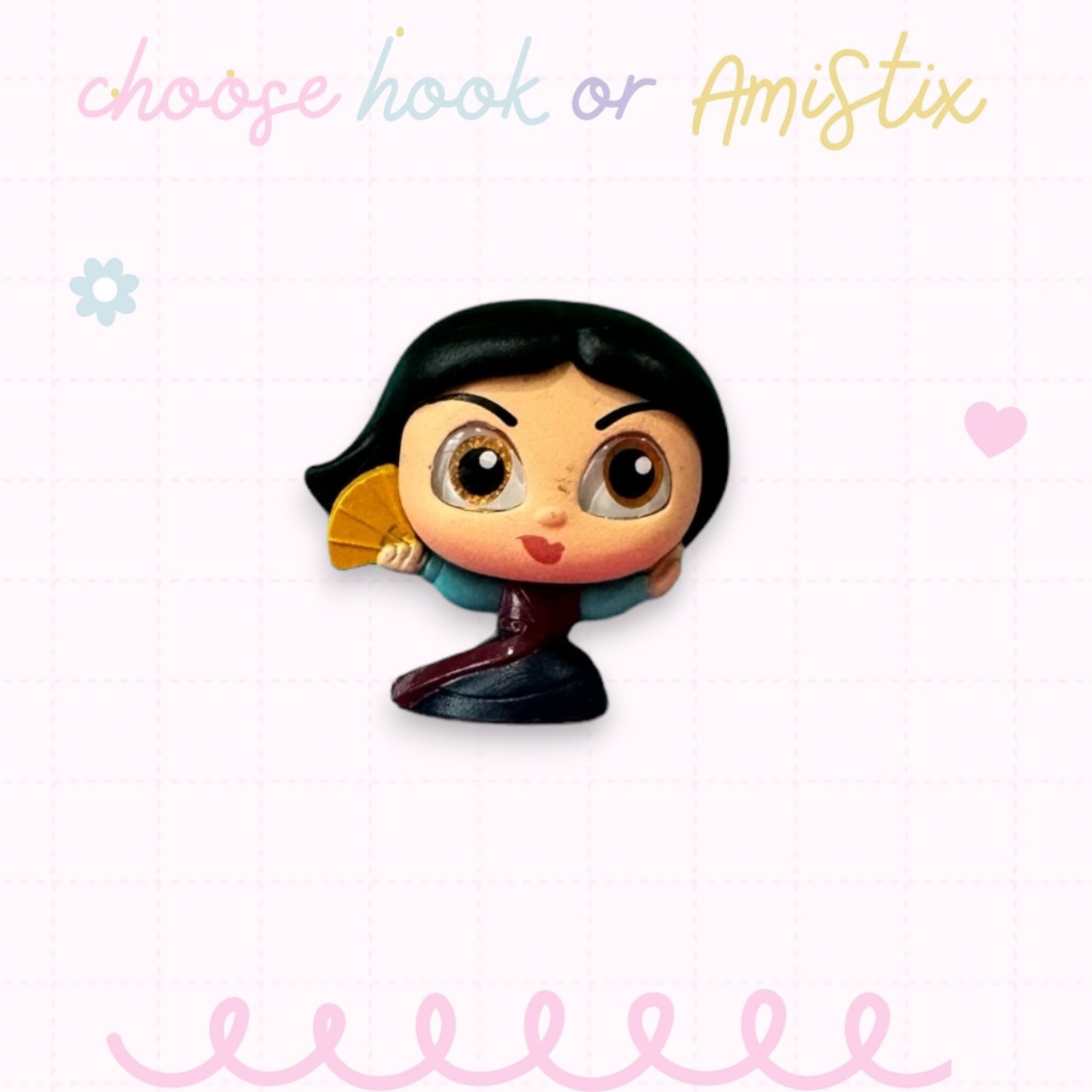 Choose Beaded Crochet Hook and/Or AmiStixTM - Made with Mulan Disney Doorables