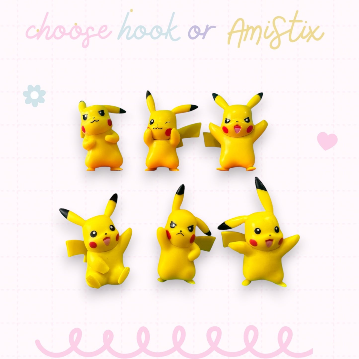 Choose Beaded Crochet Hook and/Or AmiStixTM -  Pokemon Pikachu Battle Figure